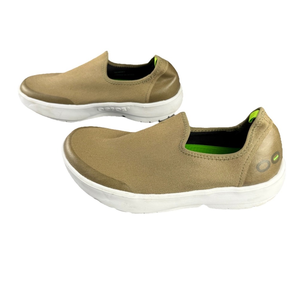 OOFOS OOmg Eezee Low Recovery Shoes Women's 8.5 Taupe /white Orthotic Support